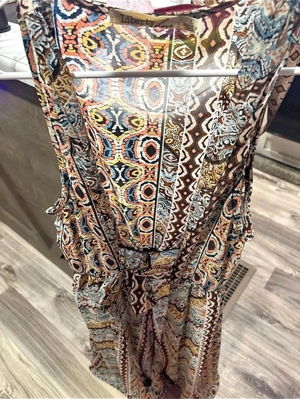Liberty Love Geometric cover up in Brown & Multicolor